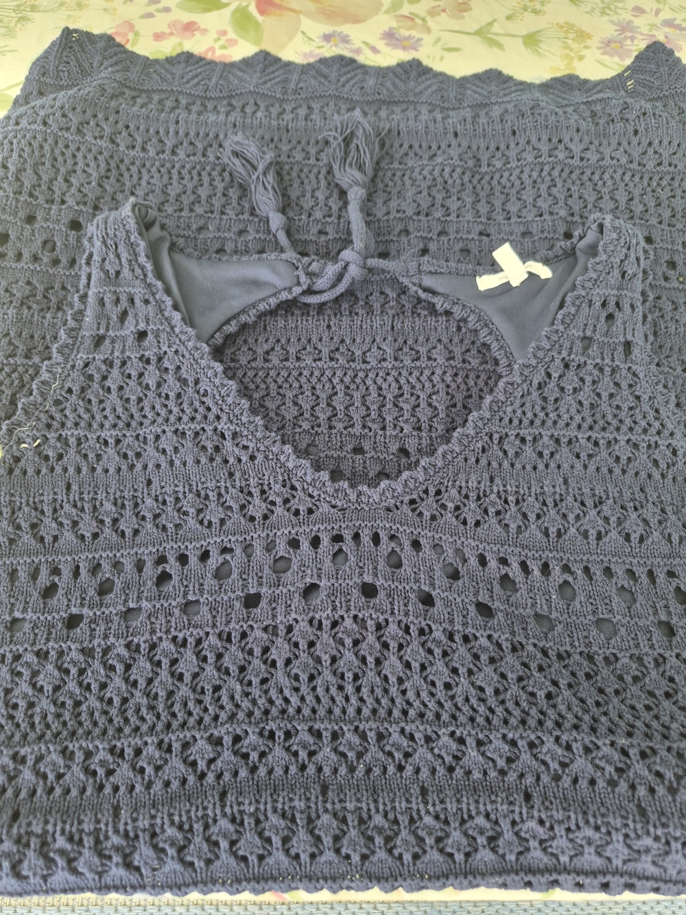 Maurices Navy Crochet Mini Dress